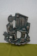 Vintage wanddecoratie Beeld van oude man op schommelstoel, Ophalen of Verzenden