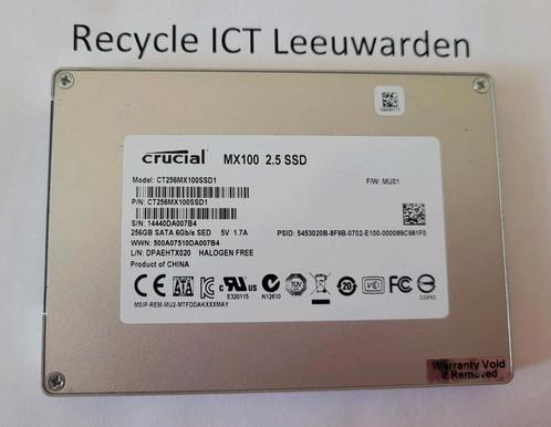 Crucial MX100 256gb laptop ssd hdd hardeschijf, Computers en Software, Harde schijven, Gebruikt, Laptop, Intern, SSD, SATA, Ophalen of Verzenden