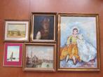 5 schilderijen, Antiek en Kunst, Kunst | Schilderijen | Klassiek, Ophalen of Verzenden