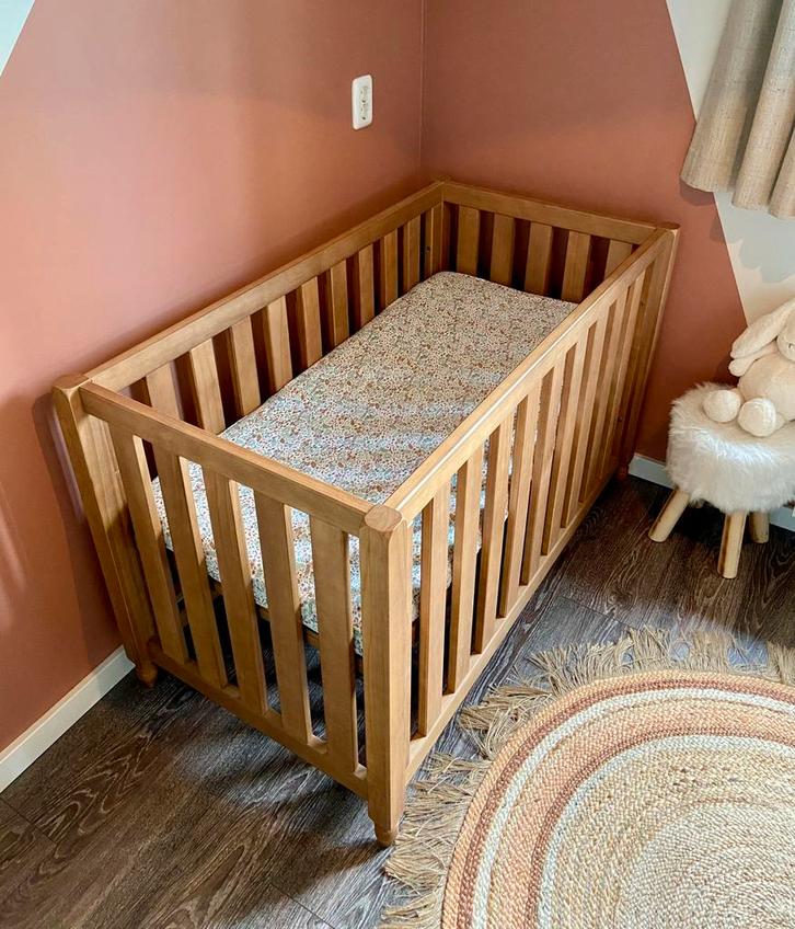 Coming Kids Pebbles II houten ledikant + matras + beddengoed, Kinderen en Baby's, Babywiegjes en Ledikanten, Gebruikt, Ledikant