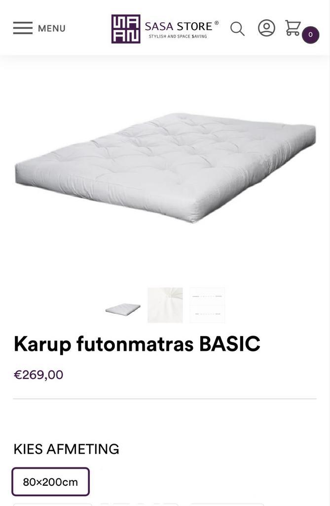 Futon matras 80x200 - Sasa Store, Huis en Inrichting, Slaapkamer | Matrassen en Bedbodems, Nieuw, Matras, 80 cm, 200 cm, Eenpersoons