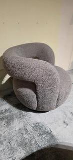Draaifauteuil - boucle - Bruin & Grijs Direct Leverbaar !, Huis en Inrichting, Ophalen, Minder dan 50 cm, Metaal, Bornsestraat 31