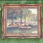 AMSTERDAMSE BLOEMENMARKT gesigneerd, Antiek en Kunst, Kunst | Schilderijen | Klassiek, Ophalen of Verzenden
