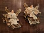 Twee gouden engel ornamenten hangers vintage, Diversen, Kerst, Ophalen of Verzenden, Gebruikt
