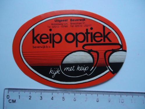 sticker oud Beverwijk KEIP OPTIEK winkel uitgeest vintage re, Verzamelen, Stickers, Zo goed als nieuw, Bedrijf of Vereniging, Verzenden