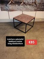 Nieuwe icatchers salontafel teakhout ivorine inleg €85, Ophalen, ., Nieuw, .