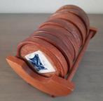 houten rekje met 10 onderzetters, Antiek en Kunst, Ophalen of Verzenden