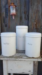 3x vintage Brabantia blik, voorraadbus, wit. 3A2, Tweedehands verkoop, Tweedehands verkoop, Gebruikt, Ophalen of Verzenden