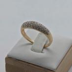 Gouden Ring 14k met Diamanten - Maat 20, 20 of groter, Ophalen of Verzenden, Zo goed als nieuw, Dame of Heer