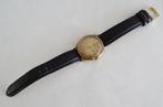 Goud oud heren horloge Indus de Luxe met leren band, Ophalen of Verzenden, Goud, Overige typen