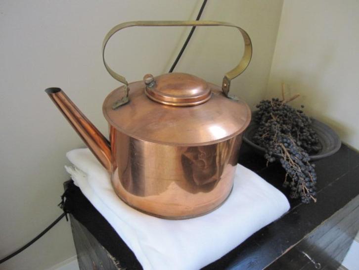 Grote antieke roodkoperen ketel, Antiek en Kunst, Antiek | Koper en Brons, Koper, Ophalen of Verzenden