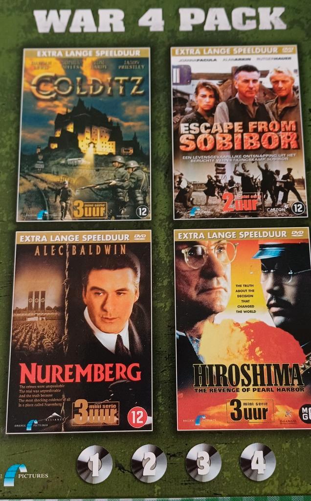 War 4 Pack DVD - Colditz, Sobibor, Nuremberg, Hiroshima, Cd's en Dvd's, Dvd's | Overige Dvd's, Zo goed als nieuw, Boxset, Vanaf 12 jaar