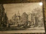 FOUQUETTE, Copy van de Haagse Groenmarkt in oude lijst, Antiek en Kunst, Ophalen of Verzenden