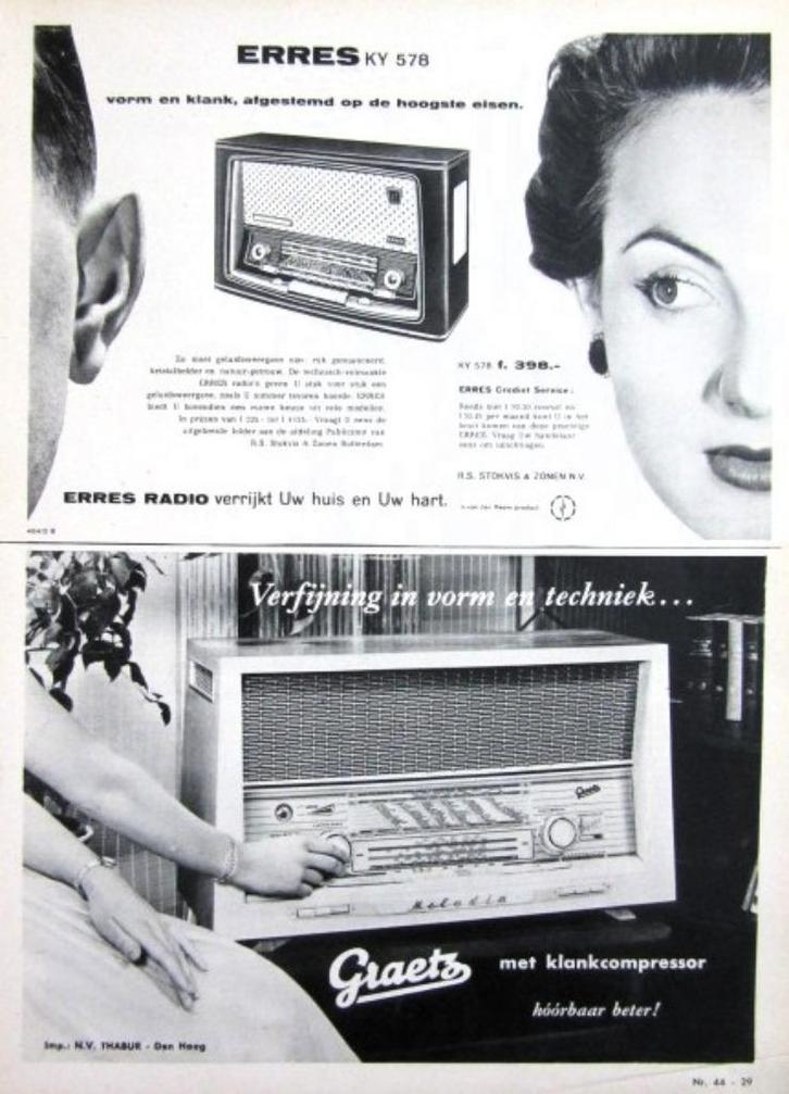 18 vintage advertenties reclames radios 1953-70 radio Graetz, Verzamelen, Merken en Reclamevoorwerpen, Gebruikt, Overige typen