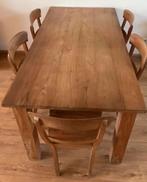 Eethoek teakhout 180x90cm 5 personen, Huis en Inrichting, Ophalen, Zo goed als nieuw, Teakhout, 4 tot 6 stoelen