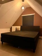 Boxspring 180x120 met hoofdbord, Ophalen, Gebruikt, Zwart, Tweepersoons