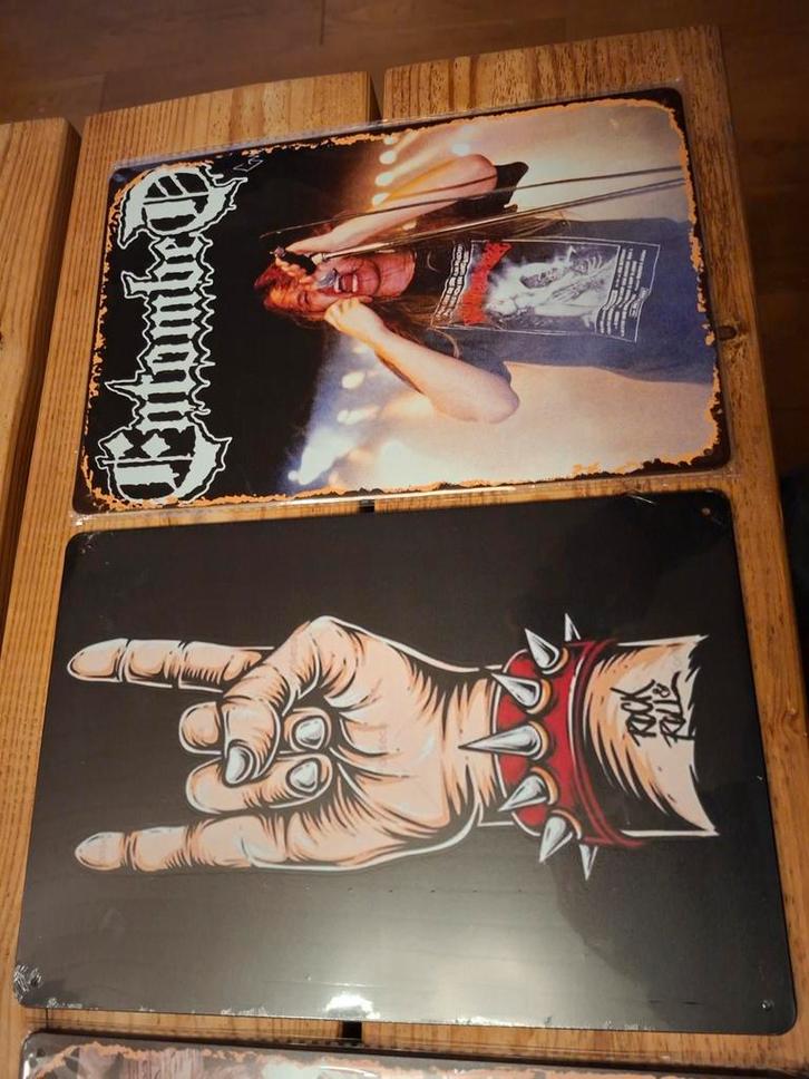 Tin, blikken metal borden, Verzamelen, Overige Verzamelen, Ophalen of Verzenden