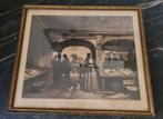 Oude kopie van H. van Hove schilderij, vischmarkt, Antiek en Kunst, Kunst | Schilderijen | Klassiek, Ophalen of Verzenden
