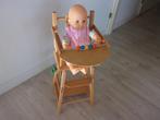 Houten POPPENKINDERSTOELTJE uitklapbaar + POPJE, Ophalen, Zo goed als nieuw, Overige typen