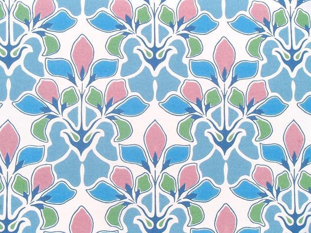 rol vintage behang (meerdere rollen beschikbaar), Huis en Inrichting, Stoffering | Behang, Blauw, Roze, 75 m² of meer, Ophalen of Verzenden