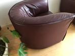 Bordeaurode kalfsleren fauteuil Italiaans design, Huis en Inrichting, Ophalen of Verzenden, Zo goed als nieuw, 75 tot 100 cm, Leer