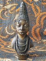 Mooie originele antieke buste uit Afrika van Benin brons., Ophalen of Verzenden