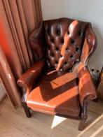 Originele leren Chesterfield Oorfauteuil, Antiek en Kunst, Ophalen