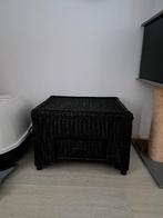 Zwarte rieten hocker (voetenbankje), Ophalen, Rechthoekig, 50 tot 75 cm, Minder dan 100 cm