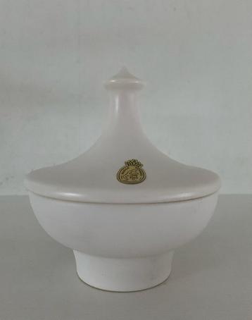 Vintage Modica plateel dekselpot bonbonniere cremewit beschikbaar voor biedingen