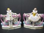 ANTIEKE BEELDJES PIERROT EN COLOMBINE, Ophalen of Verzenden