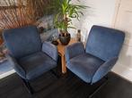 Twee blauwe fauteuils €50 !!, Huis en Inrichting, Fauteuils, Minder dan 75 cm, Gebruikt, 50 tot 75 cm, Ophalen
