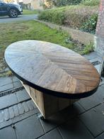 ovale eettafel blad met visgraat teakhout 200x100, Huis en Inrichting, Tafels | Eettafels, 100 tot 150 cm, Teakhout, 200 cm of meer