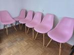 Stoelen set 6 stuks, kleur roze, Huis en Inrichting, Stoelen, Overige kleuren, Zo goed als nieuw, Vijf, Zes of meer stoelen, Ophalen