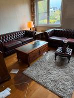Springvale schesterfield set, Classiek oxblood, ., Leer, Ophalen of Verzenden