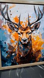 Schilderij hert, Huis en Inrichting, Ophalen, Minder dan 50 cm, Nieuw, Schilderij