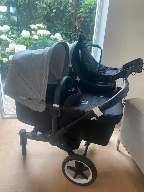 Bugaboo donkey duo grey zwart frame tweeling, Kinderen en Baby's, Kinderwagens en Combinaties, Zo goed als nieuw, Bugaboo, Ophalen