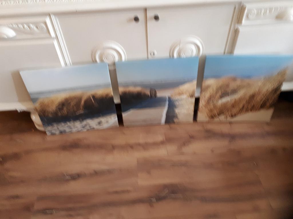 Drieluik foto"s duinen-zeeaanzicht, geen lijst nodig, Antiek en Kunst, Ophalen of Verzenden