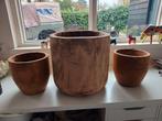 Drie houten plantenpotten, Ophalen, Minder dan 100 cm