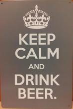 Keep calm and drink beer bier metalen reclamebord wandbord, Nieuw, Ophalen of Verzenden