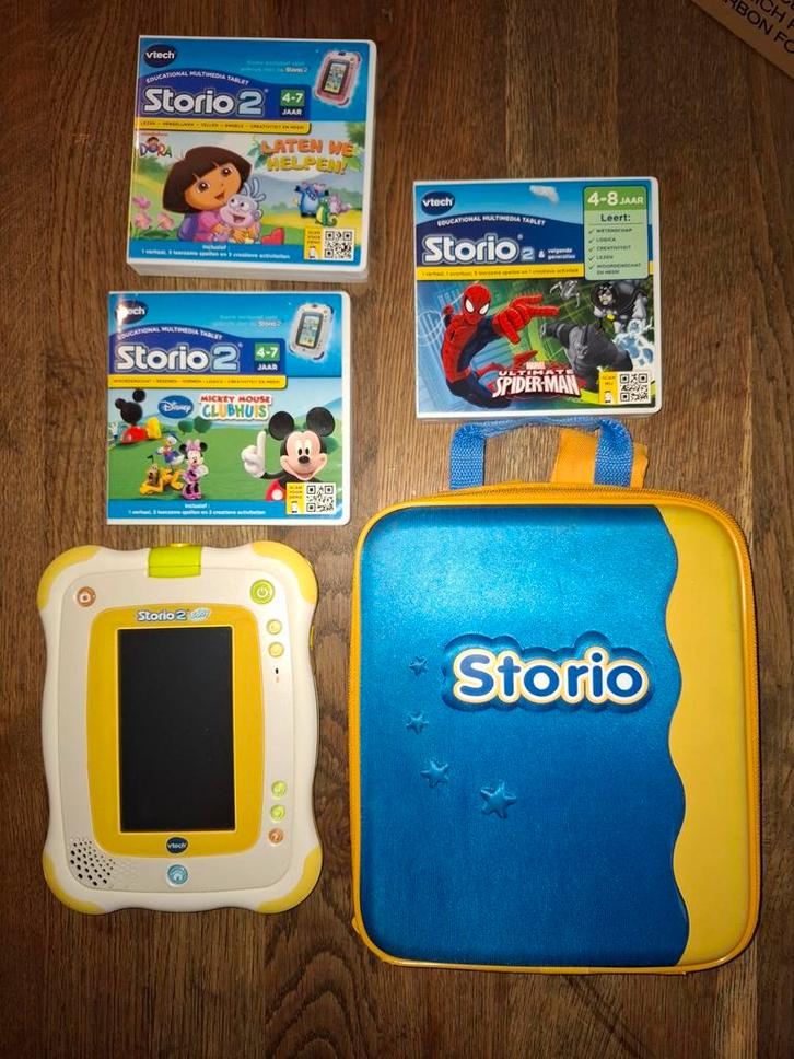 VTech Storio 2 Tablet + Hoes & 3 Cartridges, Kinderen en Baby's, Speelgoed | Vtech, Gebruikt, 4 tot 6 jaar, Ophalen of Verzenden