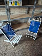 Retro Opklapbare Strandstoelen - Set van 2, Ophalen of Verzenden, Gebruikt, Hout, Inklapbaar