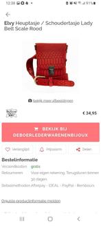 Echt leren rode tasje, elvy, 15 euro, riem 5 euro, ook nieuw, Sieraden, Tassen en Uiterlijk, Tassen | Schoudertassen, Nieuw, Leer