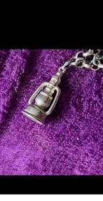 Zilveren bedel hanger antieke stormlamp voor bedelarmband, Ophalen of Verzenden, Zo goed als nieuw, Zilver, Overige merken
