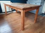Houten eettafel 180 x 90, 76 cm hoog, Ophalen, Gebruikt, 50 tot 100 cm, Vijf personen of meer