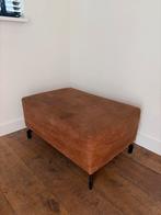Cognac leren hocker - 94x65x44 cm, Huis en Inrichting, Banken | Voetenbanken en Poefen, Ophalen, Gebruikt, Leer, 75 tot 100 cm