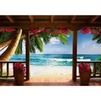 124 Blauwe Zee Paradijs Vlies Fotobehang 350x250 in 3 maten, Ophalen, Minder dan 10 m², Geel