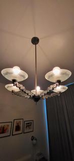 Art Deco Hanglamp, Huis en Inrichting, Lampen | Hanglampen, Gebruikt, 50 tot 75 cm, Ophalen of Verzenden, Glas
