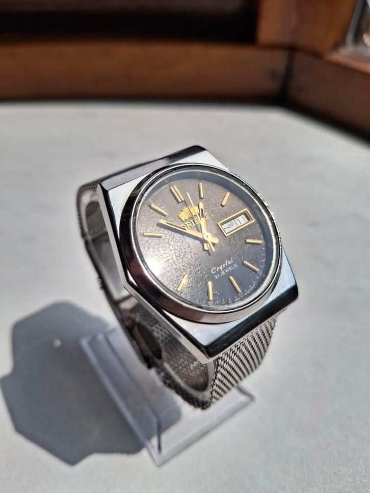 Vintage Orient automatisch, Sieraden, Tassen en Uiterlijk, Sporthorloges, Zo goed als nieuw, Zilver, Verzenden