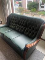Bankstel groen met 2 fauteuils, Huis en Inrichting, Ophalen, Gebruikt, 150 tot 200 cm, Driepersoons