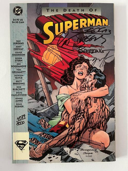 Death of Superman tpb Signed met CoA, Boeken, Strips | Comics, Zo goed als nieuw, Eén comic, Amerika, Ophalen of Verzenden